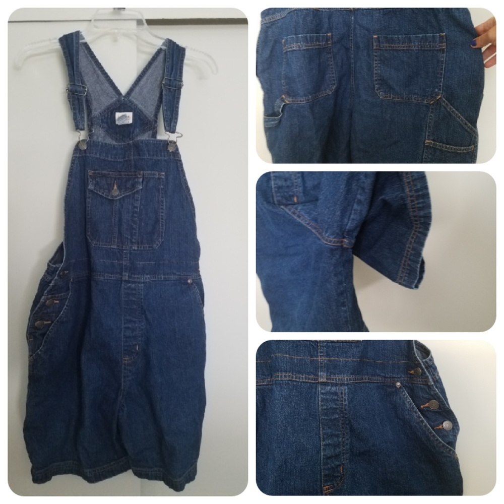 Cherokee Denim Short Overalls large L